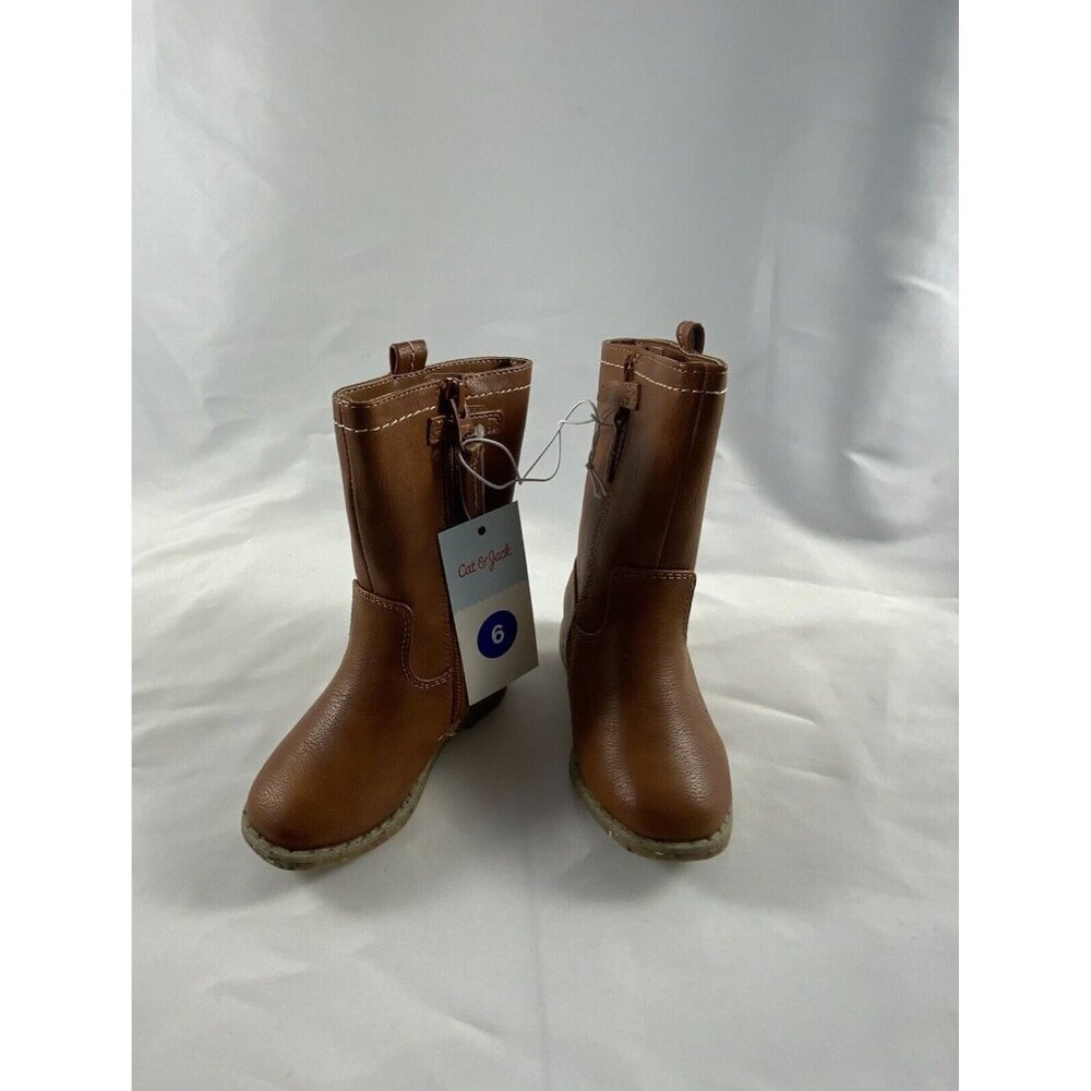 Toddler Girls' Aubriella Zipper Riding Boots - Cat & Jack Cognac  Size 6